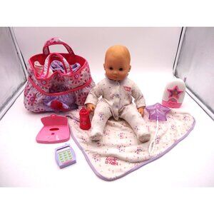 American Girl Bitty Baby Doll Blue Eyes Molded Blonde Hair Diaper Monitor Huge L